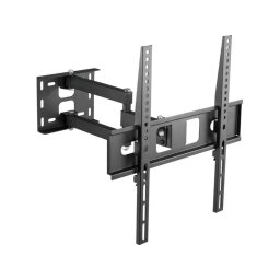 SHO 4600 Suport TV de perete extensibil 32" - 55" (81-140 cm), max. 35 kg, înclinare +5°/-18°, rotire +/-90°, VESA max. 400x400, management cabluri, Oțel, Negru