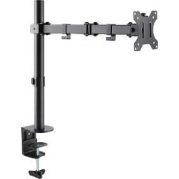 SOS 1110 Suport de birou pentru 1 monitor, 13" - 32" (33-81 cm), max. 8 kg, reglaj mecanic, orientare orizontal/vertical, VESA 75x75, 100x100, Negru