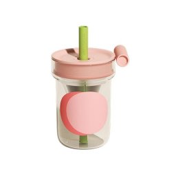Pahar cu capac din sticla cu pai Chako Lab Stacking Music 560ml