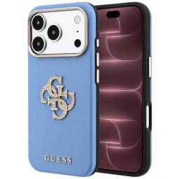 Husa Husa pentru iPhone 18 Pro Max / iPhone 17 Pro Max - Guess Smooth Big Strass Logo (GUHCP18X6PWGSPDB) - Light Blue
