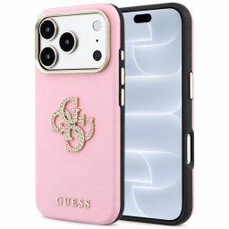 Husa Husa pentru iPhone 18 Pro / iPhone 17 Pro - Guess Smooth Big Strass Logo (GUHCP18L6PWGSPDP) - Pink