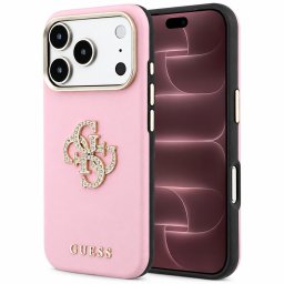 Husa Husa pentru iPhone 18 Pro Max / iPhone 17 Pro Max - Guess Smooth Big Strass Logo (GUHCP18X6PWGSPDP) - Pink