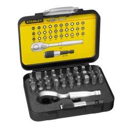 Set biți Stanley 1-13-904 de 32 de piese – biți 1/4 inci, 25 mm, port-bit magnetic