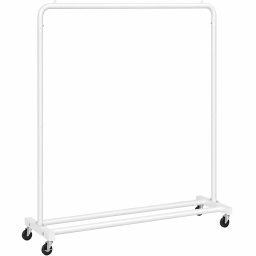 SONGMICS Suport mobil pentru haine cu bara de umerase si raft inferior pentru pantofi,structura metalica,maxim 50 kg,4 roti pivotante la 360°,idea