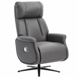 Fotoliu relax recliner rotativ 360°,cu spatar reglabil si inclinare,suport picioare extensibil automat la inclinare,tapiterie textila cu aspect de