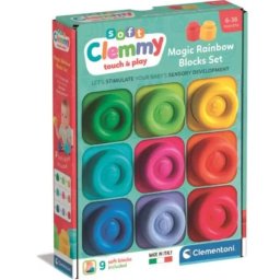 Baby Clemmy: Cărămizi moi pentru bebeluși – set de 9 piese