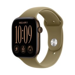 APPLE Watch Series 12 GPS 46mm sötétbronz aluminiu toc verde măsliniu curea sport M/L mjeu4mp/a