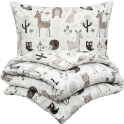 Lenjerie de pat pentru copii din microflanel 4Home Nordic friends, 140 x 200 cm, 70 x 90 cm