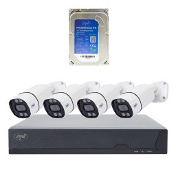 Sistem supraveghere video PNI House IPMAX PoE 8MP cu 4 camere si HDD 1TB