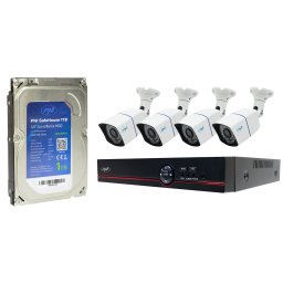 Kit supraveghere video PNI House PTZ1500 5MP cu 4 camere exterior si HDD 1TB