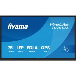 Monitor Interactiv IIyama ProLite TE7513A-B3AG, 75” UHD, Android 14