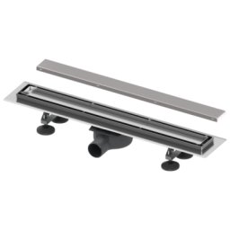 Rigola dus faiantabila cu gratar reversibil din otel inoxidabil, Tece Linus Plate 15103080, inox, 80 cm
