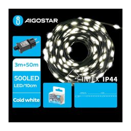 Aigostar - Ghirlandă LED de Crăciun pentru exterior 500 LED/8 funcții 53 m IP44 alb rece