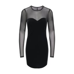 ONLY Rochie Onlsmooth L/S Mesh Mix Box 15384839 C-N10 black