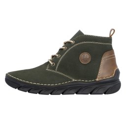 Ghete dama, Rieker, 55036-54-Verde, casual, piele naturala, imblanite, cu talpa joasa, verde (Marime: 41)