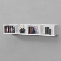 Raft de perete alb Ekerö 95 x 17 x 16,5 cm cu 4 polite, en.casa