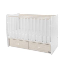 Pat copii Lorelli Patut balansoar, Matrix, 60 x 120 cm, transformabil, White Light Oak