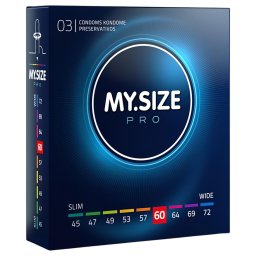 My.Size PRO - prezervativ cu dimensiune personalizată - 60 mm (3 bucăți)