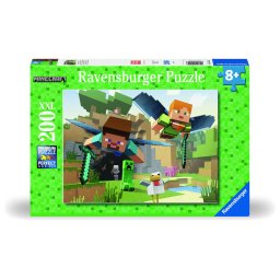 Puzzle Ravensburger Minecraft Aventuri 200 piese XXL pentru copii 8+