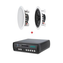 Sistem de sonorizare 2x30W cu amplificator DSPPA Mini60 si boxe de tavan Inakustik Ambientone R1