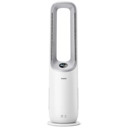 Purificator de aer si ventilator 2-in-1 Philips AMF765/10, CADR 270 mc/h, filtru HEPA si carbon activ, AeraSense, 10 setari de turatie, Conectat la aplicatia Air+, AI, Mod nocturn, Alb