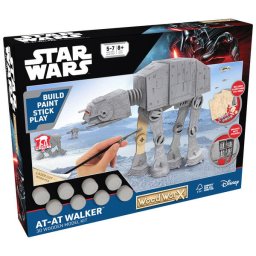 Macheta de asamblat, Wood WorX - Star Wars - AT-AT Walker, cu 90+ piese din lemn + vopsea, pensula si adeziv inclus