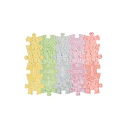 Set puzzle senzorial, Nano Puzzles Pastel, din gama covoraselor ortopedice Muffik, stimulare tactila, creativitate si dezvoltare motrica, 20 piese, 6.5 x 5.4 cm, 1+ ani
