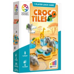 Joc de logica cu 60 de provocari, Smart Games - Croco Tiles, 6+ ani, editie internationala