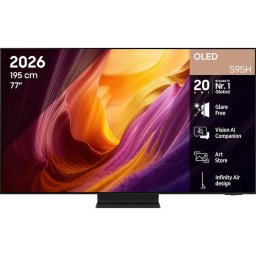 Televizor SAMSUNG OLED 77S95H, Model 2026, 195 cm, Smart, 4K Ultra HD, 165 Hz, Clasa F, Wi-Fi, Negru