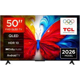 Televizor TCL QLED 50S5L, 126 cm, Smart Android TV, Full HD, Clasa F (Model 2026), Negru
