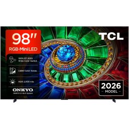 Televizor TCL RGB-MiniLed 98RM7L, 248 cm, Smart Google TV, 4K Ultra HD, 144Hz, Clasa D (Model 2026), Negru