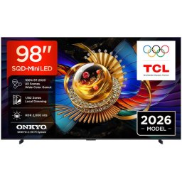 Televizor TCL SQD-MiniLED 98MSQLED80L, 248 cm, Smart Google TV, 4K, Onkyo (Model 2026), Negru