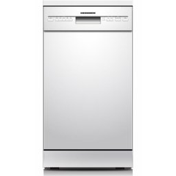 Masina de spalat vase Heinner HDW-FSM45510WE++, 10 seturi, Clasa E, Control electronic, 5 programe: intensiv, universal, eco, 90 min, rapid 30 min, Functie half load, Aquastop, Blocare acces copii, Latime 45 cm, Alb