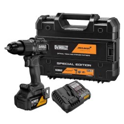 Masina de gaurit si insurubat (bormasina) pe acumulator cu percutie DeWALT DCD86MM1T, editie speciala McLaren, 18V XR, acumulator Li-Ion 4 Ah, motor fara perii, iluminare LED, sistem anti-rotatie, cuplu 90 Nm, viteza 0-2000 RPM, cutie transport TSTAK