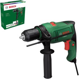 Masina de gaurit cu percutie Bosch PSB 650 06033F2000, 650W, 2700-3300 rpm, gaurit zidarie 12mm, gaurit otel 10mm, gaurit lemn 25mm, solo, Verde-Negru