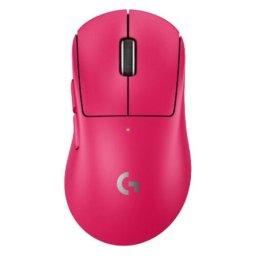 Mouse gaming wireless Logitech PRO X Superlight 2 DEX, ultrausor, senzor LightSpeed Hero, 44000 dpi, cu forma ergonomica, palm grip, mouse right - handed, Roz