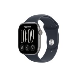 Apple Watch Series 12 GPS, 42 mm, carcasa din aluminiu gri spatial, bratara Navy Blue Sport Band, marime M/L