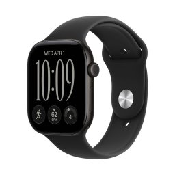 Apple Watch Series 12 GPS + Cellular, 46 mm, carcasa din aluminiu negru, bratara Black Sport Band, marime S/M