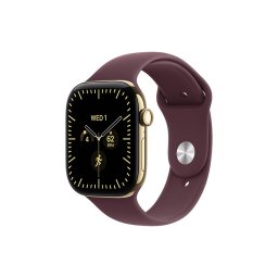 Apple Watch Series 12 GPS + Cellular, 42 mm, carcasa din titan auriu radiant, bratara Burgundy Sport Band, marime S/M