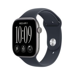 Apple Watch Series 12 GPS, 46 mm, carcasa din aluminiu gri spatial, bratara Navy Blue Sport Band, marime M/L
