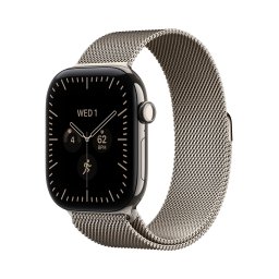 Apple Watch Series 12 GPS + Cellular, 46 mm, carcasa din titan natural, bratara Natural Milanese Loop, marime M/L