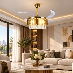 Candelabru cu ventilator Scaly Gold