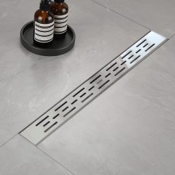 Rigola de Dus, 80 cm, din Otel Inoxidabil, cu Sifon si Filtru, Canal de Scurgere pentru Dus Walk-In