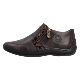 Pantofi dama, Rieker, L1773-25-Maro, casual, piele naturala, cu talpa joasa, maro (Marime: 38)