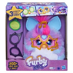 Jucarie interactiva Furby Vibes Blue Razz cu lumini, muzica si ochelari