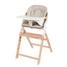 Scaun de Masa Multifunctional Lionelo Megan Evolutiv de la 6 Luni la Adult din Lemn de Fac Reglabil pe Inaltime Husa Impermeabila Suport de Picioare reglabil Greutate Maxima 110KG Alb/Natur