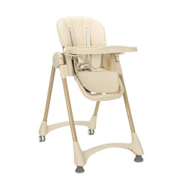 Scaun de Masa Bebelusi Lorelli Scaun de masa pentru copii, Remo, reglabil pe inaltime in 8 pozitii, spatar rabatabil 4 pozitii, tava dubla detasabila, roti silicon, Beige