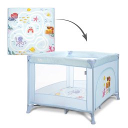 Tarc copii Lorelli Tarc de joaca Play N Relax, 100x100x75 cm, deschidere laterala cu fermoar, geanta de transport, Airy Blue Sea