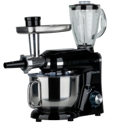 Robot de bucatarie Robot de bucatarie multifunctional LVSTM02PBK, 1900W, 6 nivele de lucru, 6.4 Kg capacitate bol, 1.5L capacitate mixer, Negru