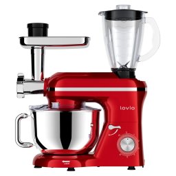Robot de bucatarie Robot de bucatarie multifunctional LVSTM02PRD, 1900W, 6 nivele de lucru, 6.4 Kg capacitate bol, 1.5L capacitate mixer, Rosu